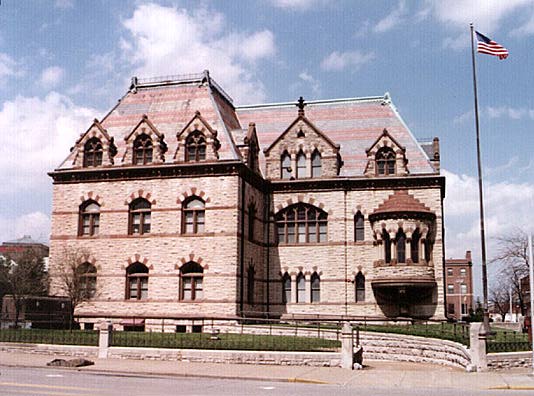 Landmarks of Evansville, Indiana - Public Buildings - Evansville Post Office, 1869 - Richardsonian Romanesque